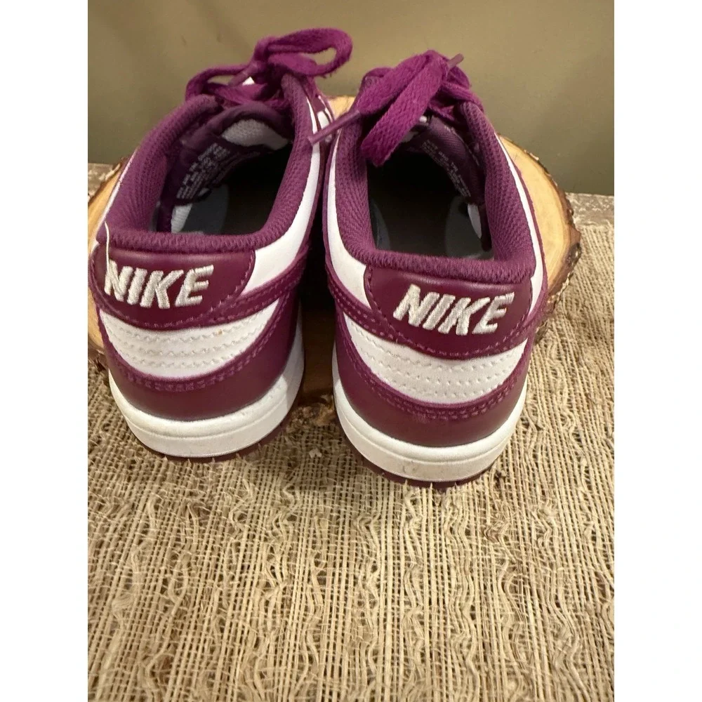 Nike Dunk Low White Purple Leather - Size Kids 4Y FB9109-110